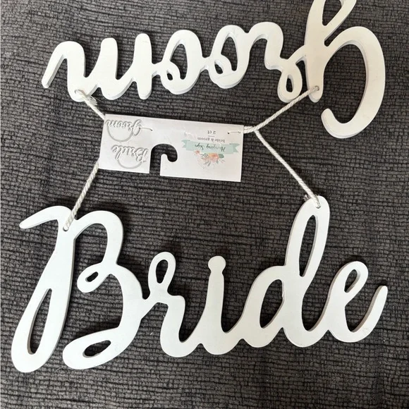 Bride and Groom White Wall Decor