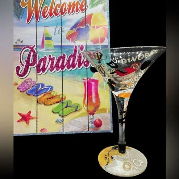 LOLITA - “Divorce” * Love my Martini * Hand-painted Martini Glass