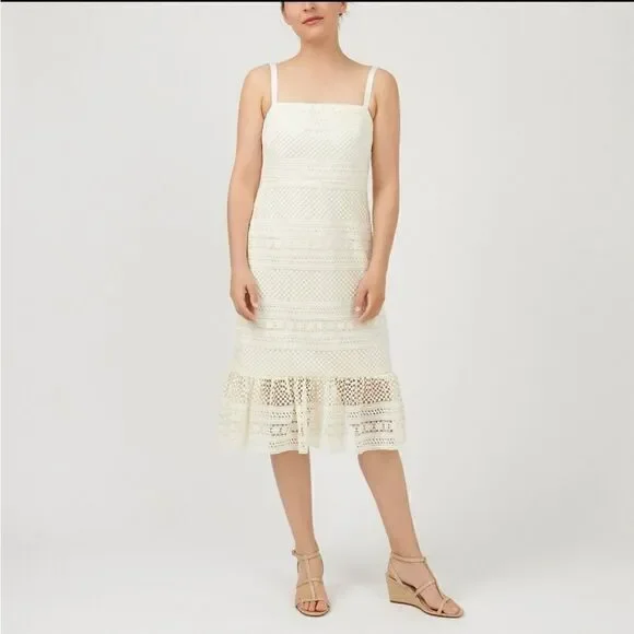 J. Crew Geometric Lace Midi Dress size 6