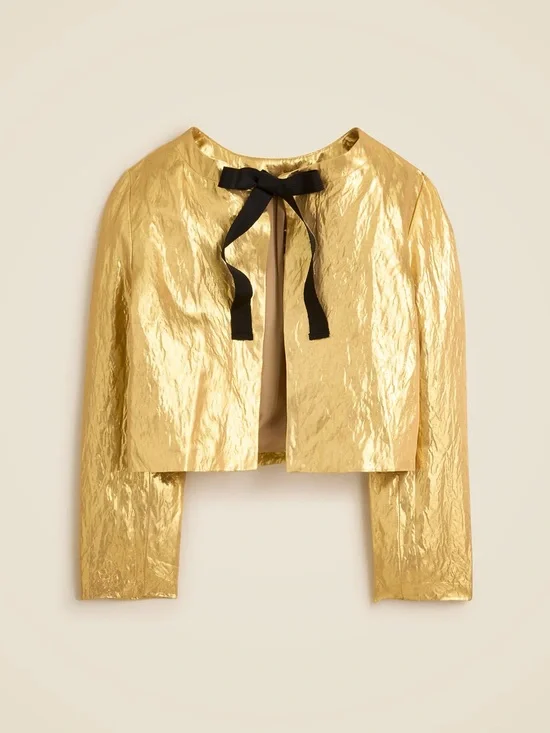 J.Crew Collection lady jacket in crinkled lamé CP668
