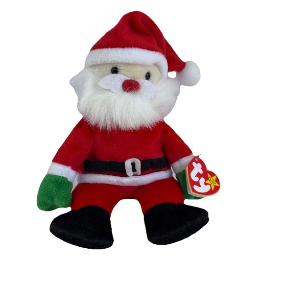 RARE Ty Beanie Baby SANTA  1998 Plush Toy New‎ With Tag Errors MINT Condition