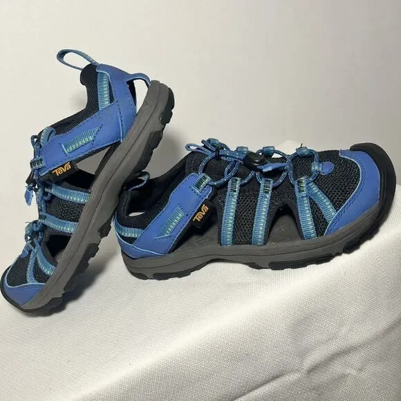 NEW TEVA Manatee Hiking Scandals / Water Shoes Size 1 Blue / Green - 1019403C