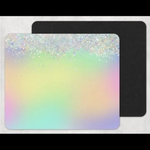 Rainbow Glitter Mouse Pad