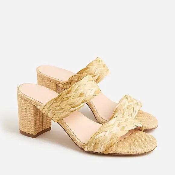 J. Crew Lucie woven braided strap tan sandals size 12