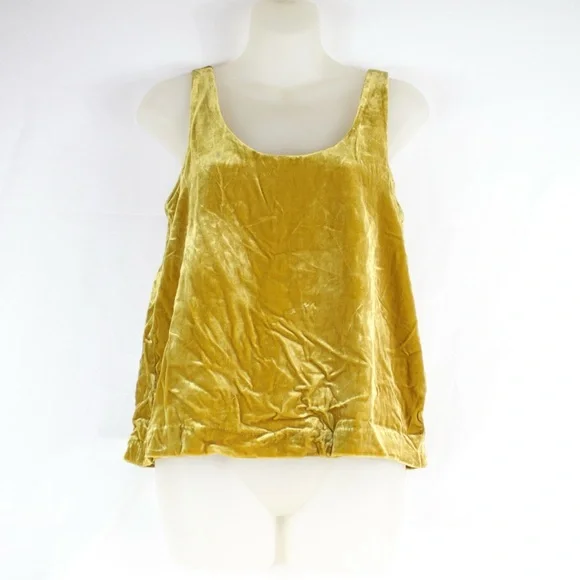 J.Crew Mustard Yellow Velvet Tank‎ Top Womens Size 2