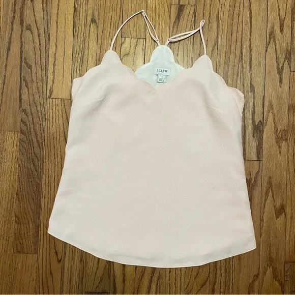 Women’s J. Crew light pink scalloped tank top, size 0