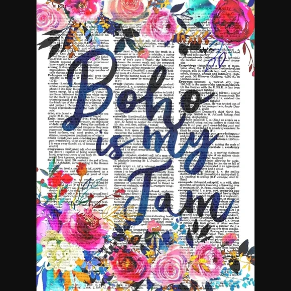 Boho is my Jam Vintage Dictionary Art Print
