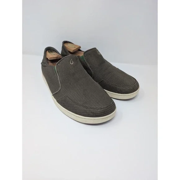 Olukai Men's Nohea Mesh Shoes 12 Mustang‎ Brown Breathable Drop-in Heel