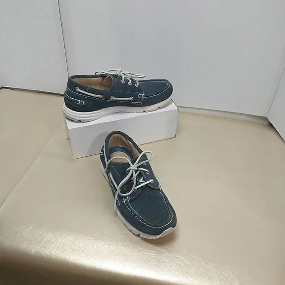 GREATS BROOKLYN MENS SZ 8 CADET BLUE SUEDE LEATHER SNEAKERS BOAT DECK SHOES
