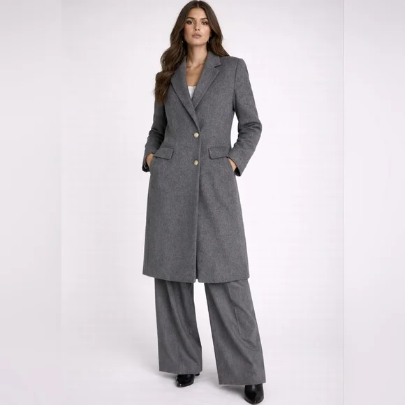 J.Crew Collection Wool And Cashmere Blend Gray Classic Coat Size 2