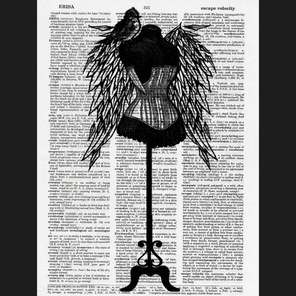Poshmark Chic Vintage Dictionary Art Print Wings