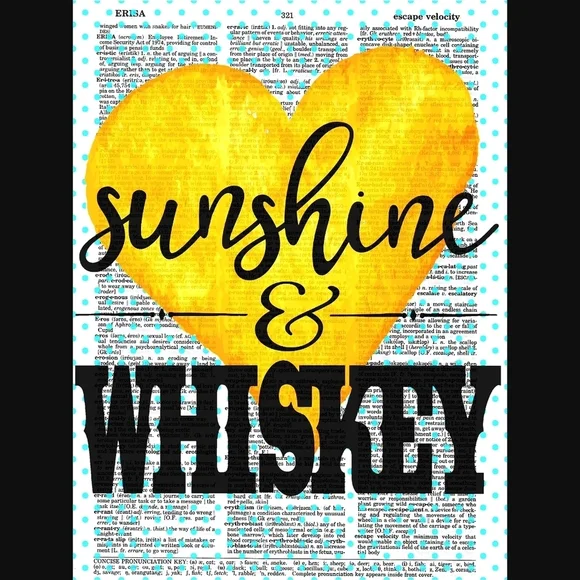 Sunshine and Whiskey Vintage Dictionary Art Print