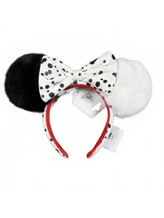 Disney Parks 2024 Cruella de Ville Minnie Ears Headband 101 Dalmatians Authentic
