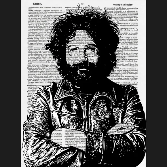 Jerry Garcia Grateful Dead Music Dictionary Print