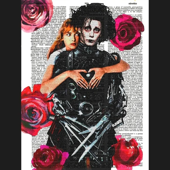 Edward Scissorhands Horror Gothic Love Art Print