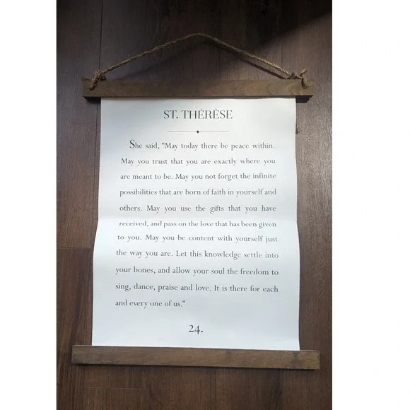 St. Therese Quote Wood Framed Wall Decor‎ Religious Scripture Art