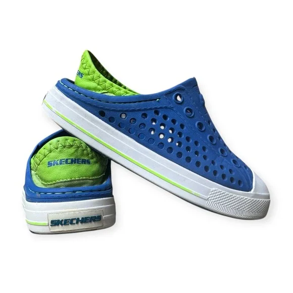 Skechers Kids Blue Green Clogs Slip On Shoes Size 11 Water Shoes