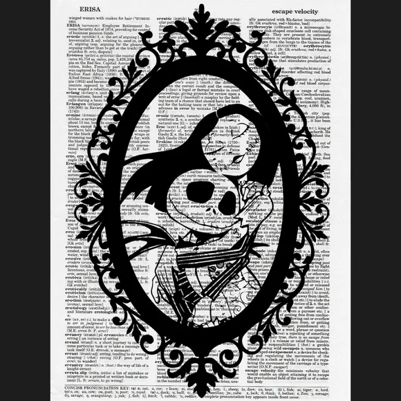 Nightmare Before Christmas Jack Sally Art Print