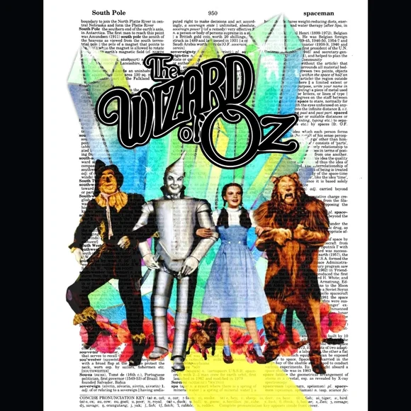 Wizard of Oz Bright Vintage Dictionary Art Print