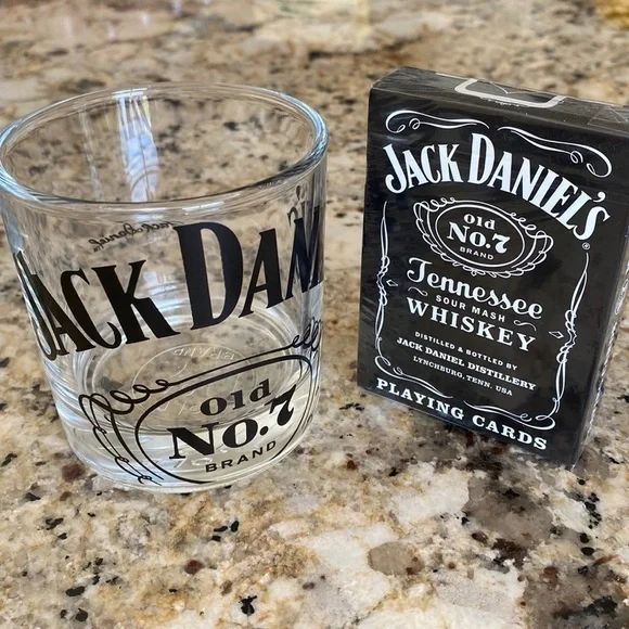 Jack Daniels gifting set - JD rocks tumbler glass wear and set of‎ playing cards