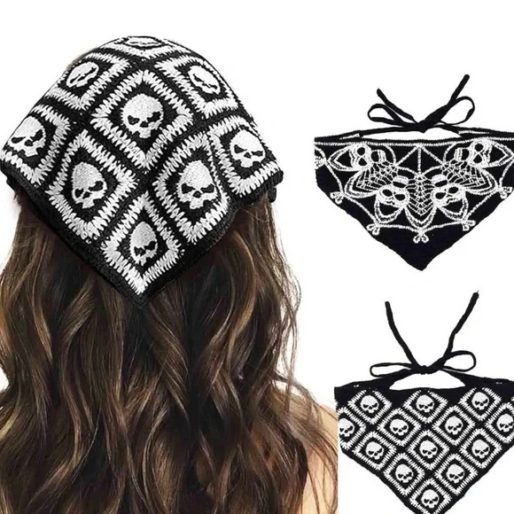 Black and White Skull Bandana