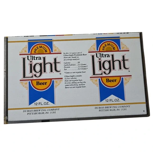 Vintage Ultra Light Beer 12 oz flat unrolled Can DuBois Brewing Pittsburgh PA