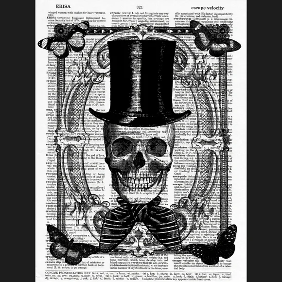 Gothic Steampunk Skull Macabre Dictionary …