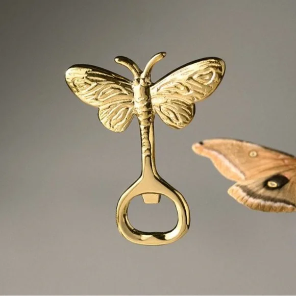 Anthropologie Gold Butterfly Bottle Opener