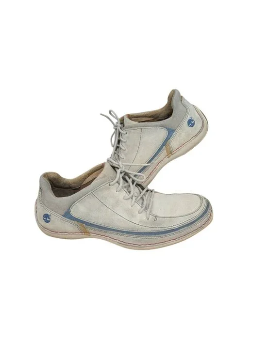 Vtg Timberland Suede Leather Boat Sneaker Shoes Nautical Coastal Lace Up Men 10M
