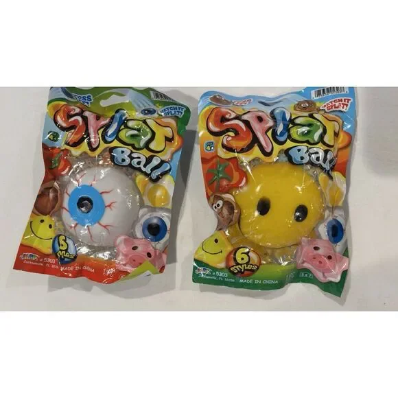 Splat Balls. Toss It Watch It Splat. Smiley Face,‎ And Eyeball. Set of two. 2036