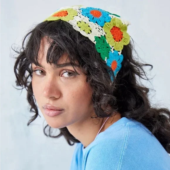 New🌟Floral Knit Headscarf