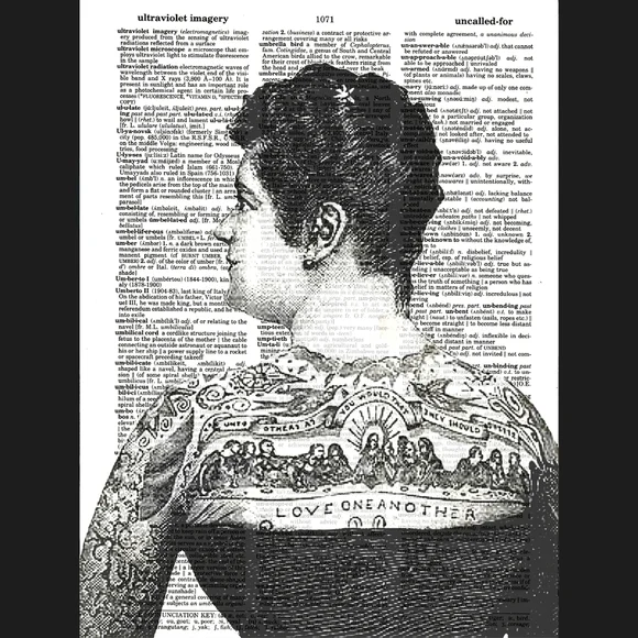 Tattoo Lady Body Art Vintage Dictionary Print