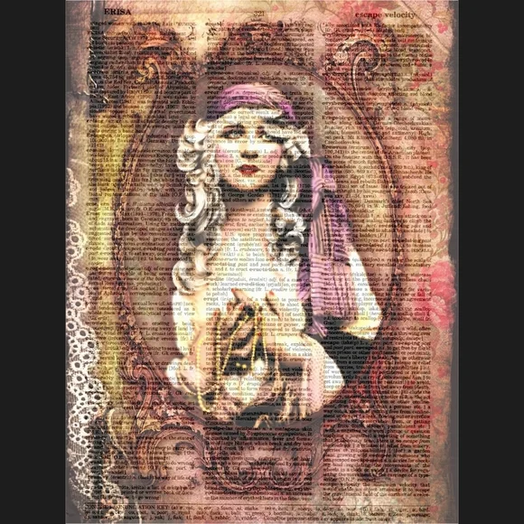Vintage Gypsy Boho Hippie Dictionary Art Print