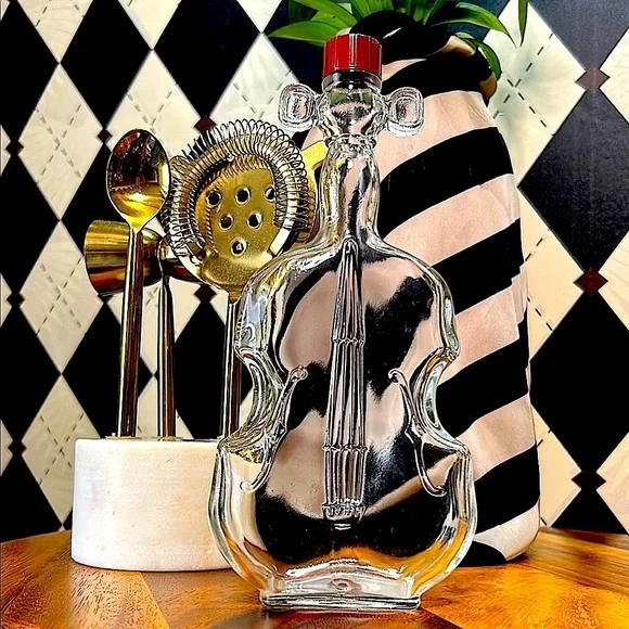 Vintage Violin/Cello‎ Glass Bottle - Musical Instrument Shaped Collectible