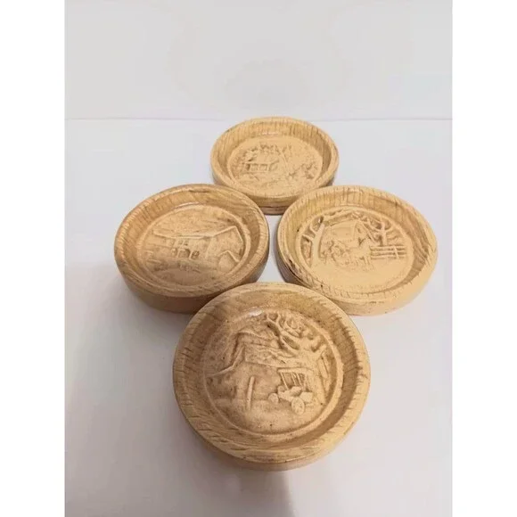 Duncan Enterprises Lot Of 4 Ceramic Amish Folklore  Country Home Coasters 3