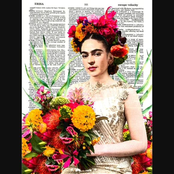 Frida Kahlo Red Vintage Dictionary Art Print