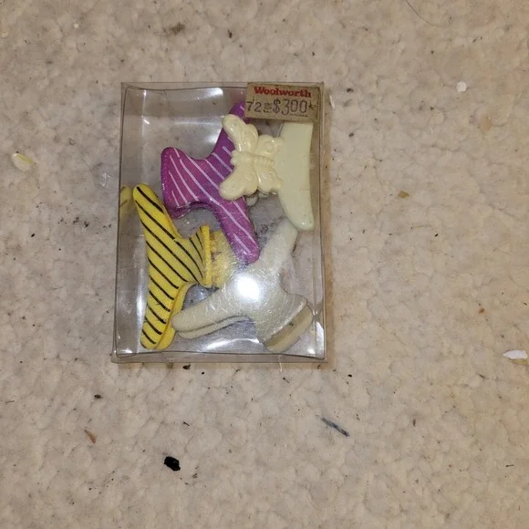 Vintage Woolworth Butterfly Hair Clips Lot NOS‎ 1970s Small Barrettes