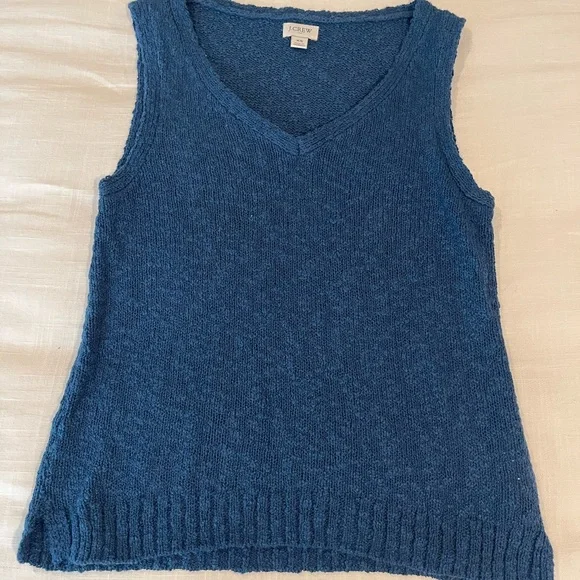 J. Crew Textured Blue Knit Top