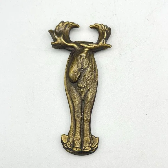 Vintage Moose Beer Bottle Opener Copper Bronze Metal Made In Canada