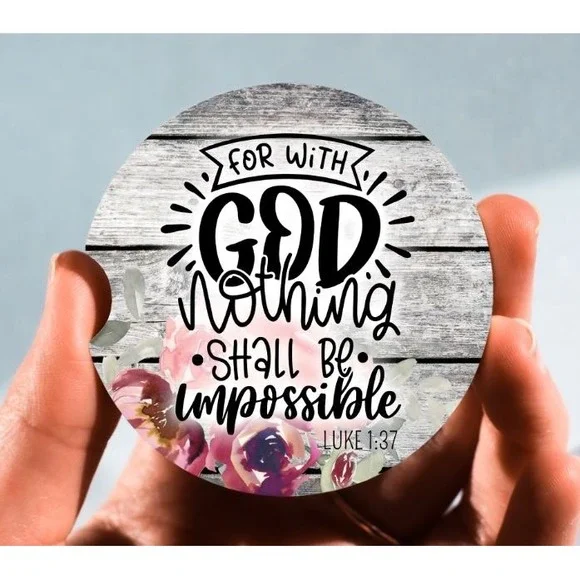 Set of 2 Car Coasters, Nothing‎ Shall Be Impossible Coaster, Neoprene Car Coaste