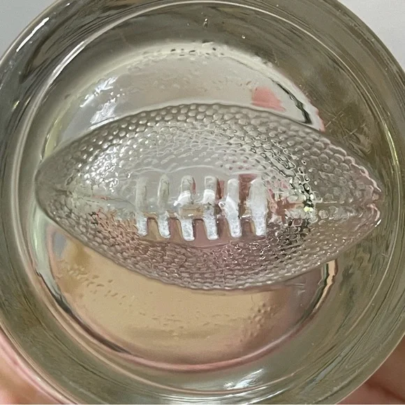 Football Embossed Pilsner Beer Glass Clear Beverage Tumbler Heavy Bottom Barware