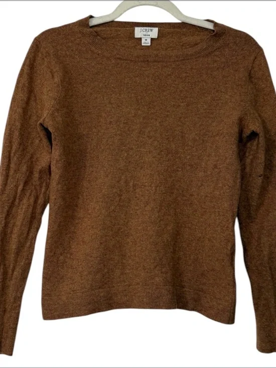 J. Crew Wool Blend‎ Brown Teddie Crewneck Sweater