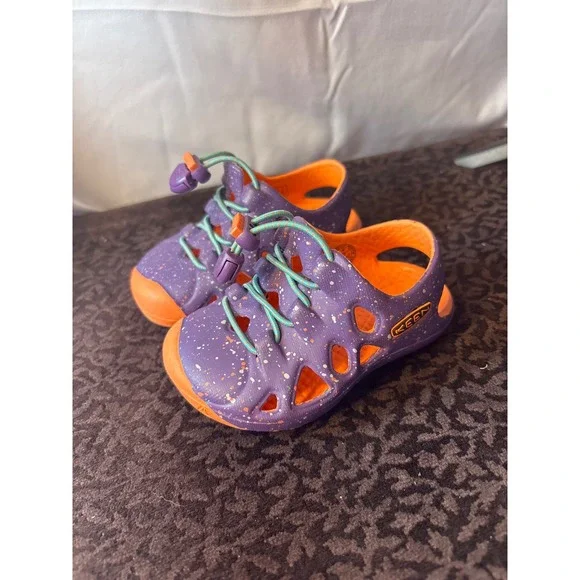 Keen Stingray Purple Orange Splatter Water Sandals‎ Kids Size 4 1024655