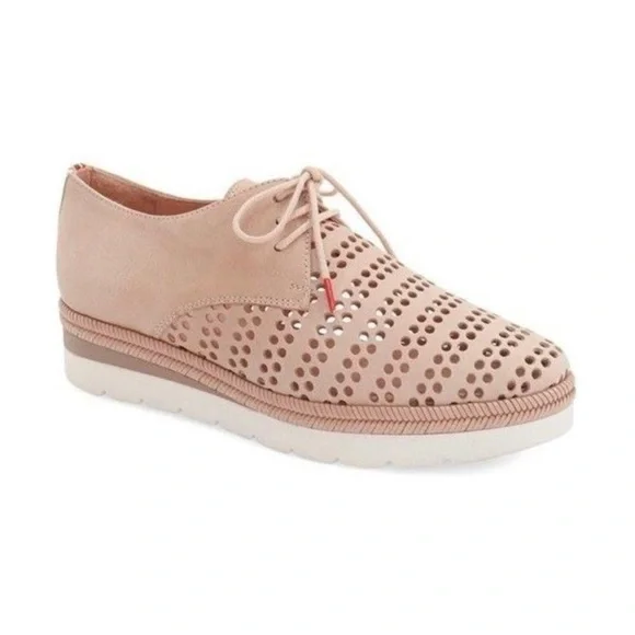 [Hispanitas] Laken‎ Perforated Wedge Derby Light Tan 37