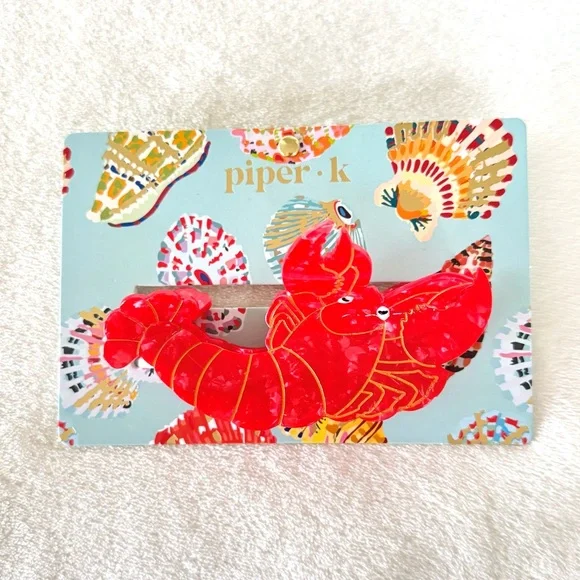Piper K Large Red Lobster Hair Claw Clip