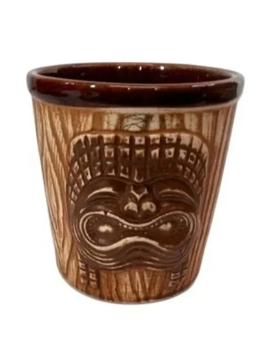 Vintage Otagiri 3 Faced Tiki Mug Rum Bucket Cup - Brown Ceramic Mid-Century