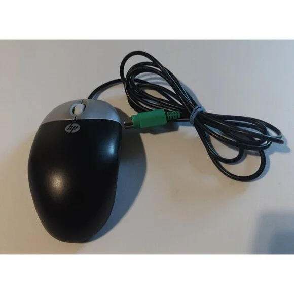 HP M-SBF96 Vintage Optical Scroll Wheel Mouse Silver/Black, Three Button, PS/2