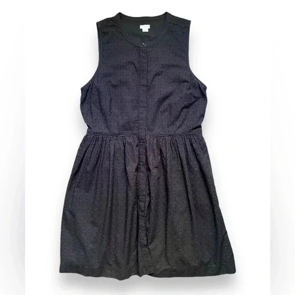 J. By J.Crew Black Eyelet Sleeveless Shirt Dress Plus Size