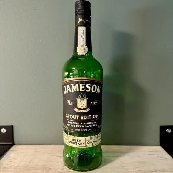 Jameson Stout Edition Whiskey Empty Liquor Alcohol Bottle | Crafts Upcycle Art