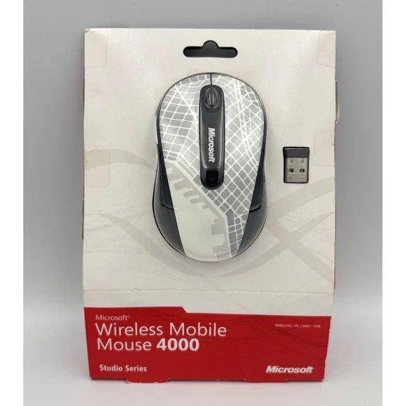 Microsoft Mobile 4000 Wireless Mouse BlueTrack Technology USB White Sealed New